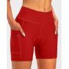 Women’s 4D Padded Bike Shorts 5″/7″ Riding Underwear Cycling Bicycle Road Biking Cycle Shorts for Women Zipper Pockets(Red)