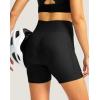 Women’s Bike Shorts 4D Padded Cycling Shorts Crossover Waist Biking Shorts with Pockets Bicycle Riding(Black)