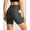 Women’s Bike Shorts 4D Padded Cycling Shorts Crossover Waist Biking Shorts with Pockets Bicycle Riding(Dark Grey)