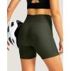Women’s Bike Shorts 4D Padded Cycling Shorts Crossover Waist Biking Shorts with Pockets Bicycle Riding(Olive Green)