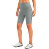Women’s High Waisted Biker Shorts 8″ Running Workout Tummy Control Bike Spandex Shorts for Women Zipper Pockets(Bright Grey)