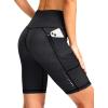 Women’s High Waisted Biker Shorts 8″ Running Workout Tummy Control Bike Spandex Shorts for Women Zipper Pockets(Charcoal)