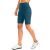 Women’s High Waisted Biker Shorts 8″ Running Workout Tummy Control Bike Spandex Shorts for Women Zipper Pockets(Dark Blue)