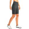 Women’s High Waisted Biker Shorts 8″ Running Workout Tummy Control Bike Spandex Shorts for Women Zipper Pockets(Dark Grey)