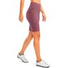 Women’s High Waisted Biker Shorts 8″ Running Workout Tummy Control Bike Spandex Shorts for Women Zipper Pockets(Dark Pink)