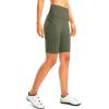 Women’s High Waisted Biker Shorts 8″ Running Workout Tummy Control Bike Spandex Shorts for Women Zipper Pockets(Grey Sage)