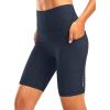 Women’s High Waisted Biker Shorts 8″ Running Workout Tummy Control Bike Spandex Shorts for Women Zipper Pockets(Navy)