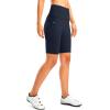 Women’s High Waisted Biker Shorts 8″ Running Workout Tummy Control Bike Spandex Shorts for Women Zipper Pockets(Navy)