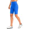 Women’s High Waisted Biker Shorts 8″ Running Workout Tummy Control Bike Spandex Shorts for Women Zipper Pockets(Royal Blue)