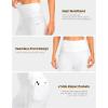 Women’s High Waisted Biker Shorts 8″ Running Workout Tummy Control Bike Spandex Shorts for Women Zipper Pockets(White)
