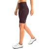 Women’s High Waisted Biker Shorts 8″ Running Workout Tummy Control Bike Spandex Shorts for Women Zipper Pockets(Wine)