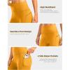 Women’s High Waisted Biker Shorts 8″ Running Workout Tummy Control Bike Spandex Shorts for Women Zipper Pockets(Yellow)
