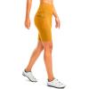 Women’s High Waisted Biker Shorts 8″ Running Workout Tummy Control Bike Spandex Shorts for Women Zipper Pockets(Yellow)