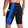Bikewa Men’s Bike Shorts 3D Padded Cycling Road Biking Mountain Riding Biker Bicycle UPF 50+ Cycle Shorts Zipper Pockets(Black/Blue)