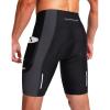 Bikewa Men’s Bike Shorts 3D Padded Cycling Road Biking Mountain Riding Biker Bicycle UPF 50+ Cycle Shorts Zipper Pockets(Black/Dark Grey)