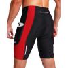 Bikewa Men’s Bike Shorts 3D Padded Cycling Road Biking Mountain Riding Biker Bicycle UPF 50+ Cycle Shorts Zipper Pockets(Black/Red)