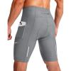 Bikewa Men’s Bike Shorts 3D Padded Cycling Road Biking Mountain Riding Biker Bicycle UPF 50+ Cycle Shorts Zipper Pockets(Light Grey)