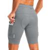 Bikewa Men’s Bike Shorts 4D Padded Cycling Shorts for Men Road Riding Biking Bicycle Zipper Pockets(Light Grey)