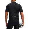 Bikewa Men’s Cycling Jersey Moisture Wicking Short Sleeve UPF Half Zip Bike Road Riding Biking Shirts for Men Zipper Pockets(Black)