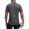 Bikewa Men’s Cycling Jersey Moisture Wicking Short Sleeve UPF Half Zip Bike Road Riding Biking Shirts for Men Zipper Pockets(Dark Grey)