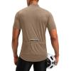 Bikewa Men’s Cycling Jersey Moisture Wicking Short Sleeve UPF Half Zip Bike Road Riding Biking Shirts for Men Zipper Pockets(Khaki)