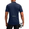 Bikewa Men’s Cycling Jersey Moisture Wicking Short Sleeve UPF Half Zip Bike Road Riding Biking Shirts for Men Zipper Pockets(Navy)