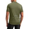 Bikewa Men’s Cycling Jersey Moisture Wicking Short Sleeve UPF Half Zip Bike Road Riding Biking Shirts for Men Zipper Pockets(Olive)