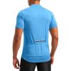 Bikewa Men’s Cycling Jersey Moisture Wicking Short Sleeve UPF Half Zip Bike Road Riding Biking Shirts for Men Zipper Pockets(Sky Blue)