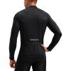 Bikewa Men’s Cycling Jersey with 3+1 Rear Zipper Pockets Long Sleeve Moisture Wicking UPF 50+ Half Zip Riding Bike Shirts(Black)