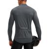 Bikewa Men’s Cycling Jersey with 3+1 Rear Zipper Pockets Long Sleeve Moisture Wicking UPF 50+ Half Zip Riding Bike Shirts(Dark Grey)