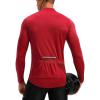 Bikewa Men’s Cycling Jersey with 3+1 Rear Zipper Pockets Long Sleeve Moisture Wicking UPF 50+ Half Zip Riding Bike Shirts(Dark Red)