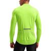 Bikewa Men’s Cycling Jersey with 3+1 Rear Zipper Pockets Long Sleeve Moisture Wicking UPF 50+ Half Zip Riding Bike Shirts(Fluorescent Green)