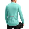 Bikewa Men’s Cycling Jersey with 3+1 Rear Zipper Pockets Long Sleeve Moisture Wicking UPF 50+ Half Zip Riding Bike Shirts(Light Green)