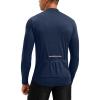 Bikewa Men’s Cycling Jersey with 3+1 Rear Zipper Pockets Long Sleeve Moisture Wicking UPF 50+ Half Zip Riding Bike Shirts(Navy)