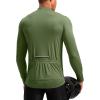 Bikewa Men’s Cycling Jersey with 3+1 Rear Zipper Pockets Long Sleeve Moisture Wicking UPF 50+ Half Zip Riding Bike Shirts(Olive)