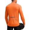 Bikewa Men’s Cycling Jersey with 3+1 Rear Zipper Pockets Long Sleeve Moisture Wicking UPF 50+ Half Zip Riding Bike Shirts(Orange)