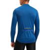 Bikewa Men’s Cycling Jersey with 3+1 Rear Zipper Pockets Long Sleeve Moisture Wicking UPF 50+ Half Zip Riding Bike Shirts(Royal Blue)