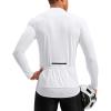 Bikewa Men’s Cycling Jersey with 3+1 Rear Zipper Pockets Long Sleeve Moisture Wicking UPF 50+ Half Zip Riding Bike Shirts(White)