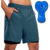Bikewa Men’s Mountain Bike Shorts 3D Padded Loose-fit Riding Biking Cycling Bicycle Biker Shorts for Men Zipper Pockets(Blue Grey)