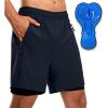 Bikewa Men’s Mountain Bike Shorts 3D Padded Loose-fit Riding Biking Cycling Bicycle Biker Shorts for Men Zipper Pockets(Navy)