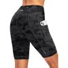Bikewa Women’s 4D Padded Bike Shorts Cycling Riding Road Biking Bicycle Cycle Shorts for Women Zipper Pockets(Camo Black)