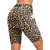 Bikewa Women’s 4D Padded Bike Shorts Cycling Riding Road Biking Bicycle Cycle Shorts for Women Zipper Pockets(Leopard)