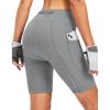 Bikewa Women’s 4D Padded Bike Shorts Cycling Riding Road Biking Bicycle Cycle Shorts for Women Zipper Pockets(Light Grey)
