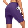 Bikewa Women’s 4D Padded Bike Shorts Cycling Riding Road Biking Bicycle Cycle Shorts for Women Zipper Pockets(Purple)