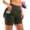 Bikewa Women’s Mountain Bike Shorts 4D Padded Cycling Riding Biking Bicycle Biker Cycle Shorts for Women Zipper Pockets(Army Green)