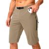 Men’s Mountain Bike Shorts Stretch Cycling Biking Bicycle Quick Dry Hiking Shorts for Men Zipper Pockets(Khaki)