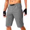 Men’s Mountain Bike Shorts Stretch Cycling Biking Bicycle Quick Dry Hiking Shorts for Men Zipper Pockets(Light Grey)
