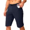 Men’s Mountain Bike Shorts Stretch Cycling Biking Bicycle Quick Dry Hiking Shorts for Men Zipper Pockets(Navy)