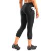 Women’s 4D Padded Bike Pants High Waist Cycling Shorts Bicycle Capris 3/4 Biking Tights with Zipper Pockets(Black/Dark Grey)