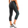 Women’s 4D Padded Bike Pants High Waist Cycling Shorts Bicycle Capris 3/4 Biking Tights with Zipper Pockets(Black/Sky Blue)